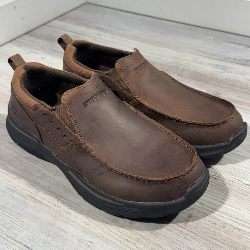 Skechers 66146 Relaxed Fit Expended Seveno Leather Slip On‎ Shoes Men Size US 9
